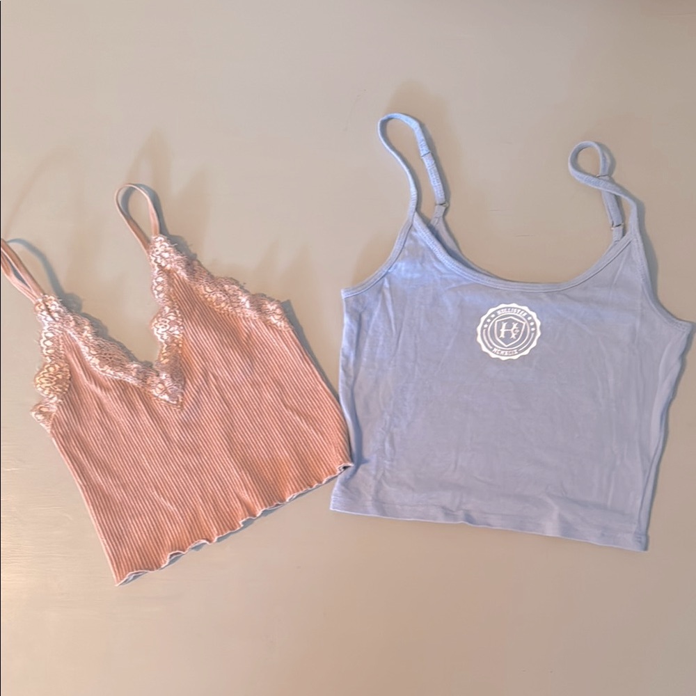 Women's Hollister Blue strappy tank and Aerie Crop Camisole, XS, Lot of 2